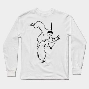 funny kungfu monk Long Sleeve T-Shirt